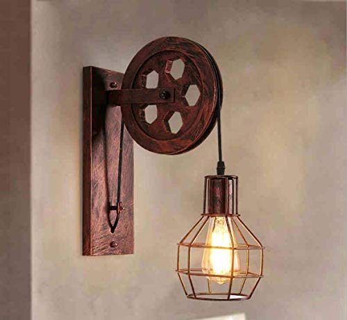 Preisvergleich Produktbild WIVION Dachboden Retro Laterne Fixture Riemenscheibe Wandleuchte Kronleuchter Hängelampe Zubehör Küche Schlafzimmer Wohnzimmer Wandleuchte BH Wandleuchte