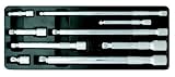 Cromado de alto brillo KS Tools 918.0009 1/4\"+3/8\"+1/2\" Juego de prolongadores inclinables CHROMEplus, 9 pzs
