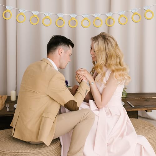 Image of Wedding Diamond Ring Banner Engagement Party Bachelorette Banner Party Decoration Supplies Bridal Shower Shower Photo Prop Hanging Decoration