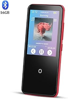 Bluetooth MP3 Player Full Touch Screen Built-in Speaker, AGPTEK 16GB Lossless Music Player