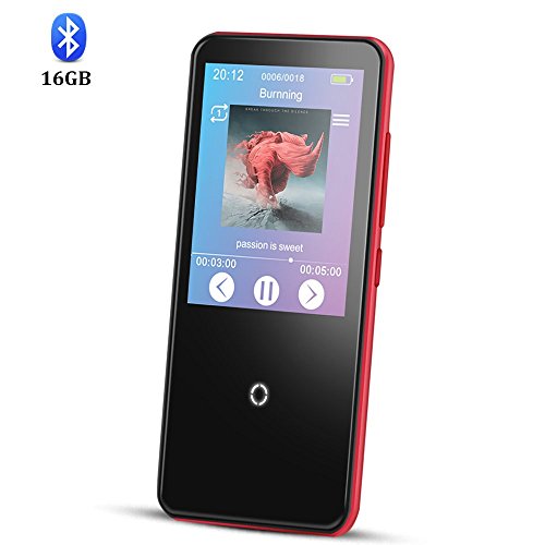 Bluetooth MP3 Player Full Touch Screen Built-in Speaker, AGPTEK 16GB Lossless Music Player