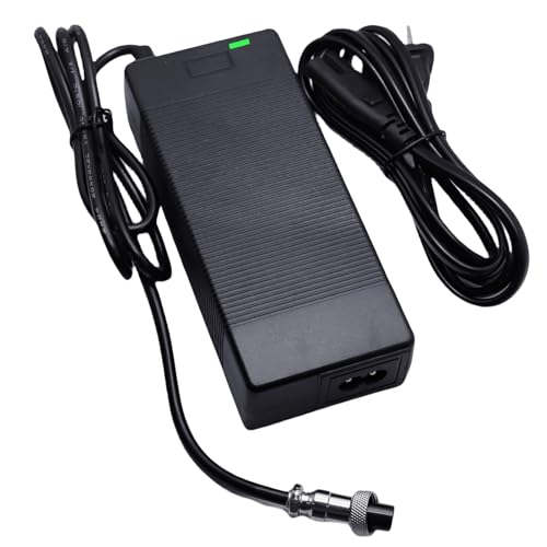 Abatinvo Cargador rápido de 42 V para scooter eléctrico Voyager 36 V, 42 V, 2 A, 1 A, conector de 4 pines, 36 V, 37 V, batería de litio de repuesto
