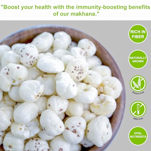Image of Chappan Bhog Regular Premium Lotus Seed Pop /Gorgon Nut Puffed Kernels (Phool Makhana) Lotus Seeds(Makkhana) Gold 250g (Pack of 2)