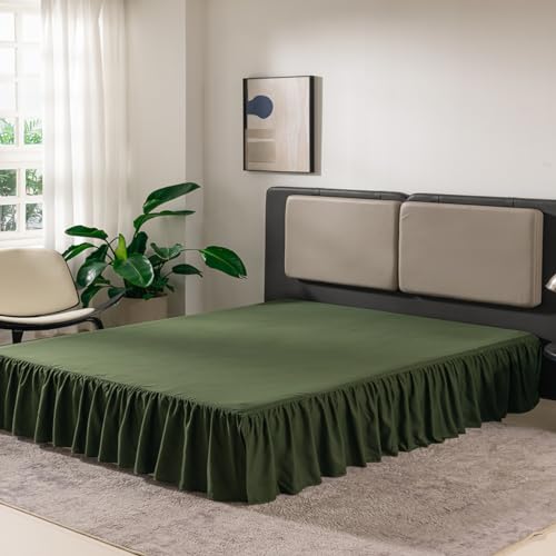 Image of Bed Skirt King Size 16 Inch Drop Ruffled Bed Skirt with Split Corners
