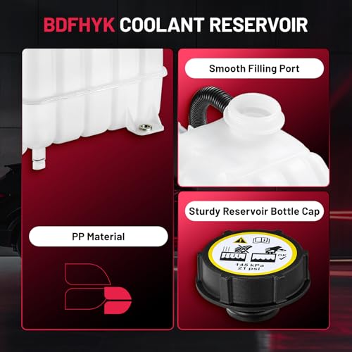 Image of BDFHYK Engine Coolant Expansion Reservoir Overflow Tank Compatible with Chevrolet Avalanche Tahoe Silverado Cadillac Escalade ESV Hummer H2 GMC Yukon XL Sierra 1500 2500 3500 Classic Replace 603-102