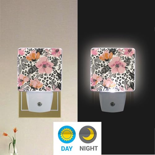 Lámpara de noche con sensor LED rosa y naranja miniatura 4