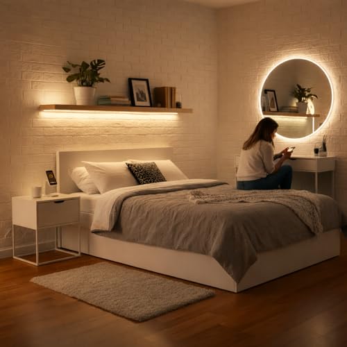 Image of 5M Warm White Neon LED Strip Light | Flexible Silicone Rope Light | IP65 Waterproof | 12V Adapter Included | Home Decor Lighting | Indoor Outdoor