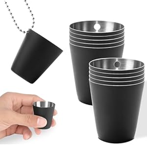 BEIMEIII 12 Stück Schnapsgläser zum Umhängen Schwarz