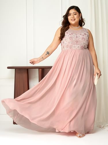 Image of Miss Chase A+ Women's Polyester Gathered Maxi Dresses