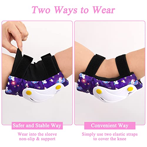 Image of FIODAY Knee Pads for Kids Toddler Knee Pads and Elbow Pads Wrist Guards with Drawstring Bag Adjustable Protective Gear Set for Girls Boys Skating Cycling Skateboard Scooter,3-8 Years,Purple