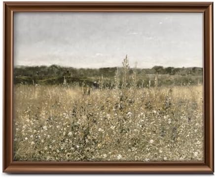 16 PCS Framed Vintage Canvas Wall Art Decor, Landscape Farmhouse Wall Prints for Bedroom Bathroom Office, Rustic Posters for Living Room Aesthetic, Nature Painting Artwork