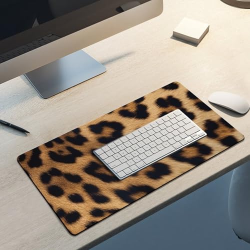 Alfombrilla para escritorio rugosa con diseño de leopardo blanco miniatura 5