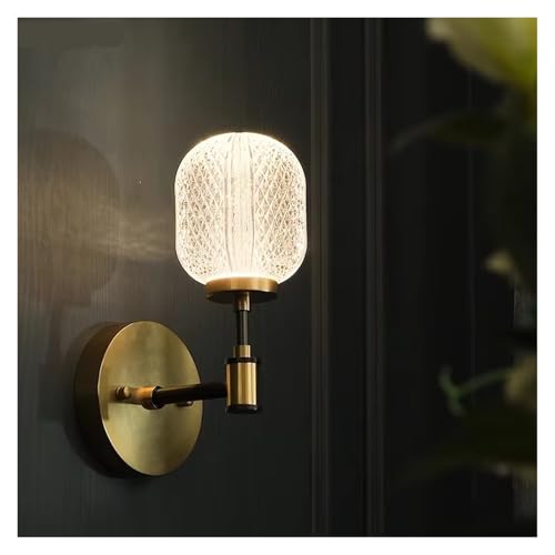 Lámpara de pared de color cobre con cristal acrílico de diseño moderno