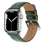 Wristitani Lederarmband kompatibel mit Apple Watch Armband 45mm 41mm 44mm 40mm 42mm 38mm Vintage Ersatzarmband für iWatch Serie 8/7/6/SE/5/4/3/2/1 Premium Echte Original Uhrenarmband für Herren Damen