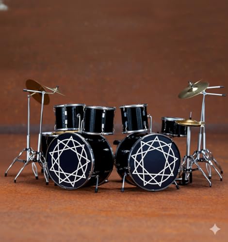 Réplique de batterie miniature Joey Jordison AXE HEAVEN objet de collection premium