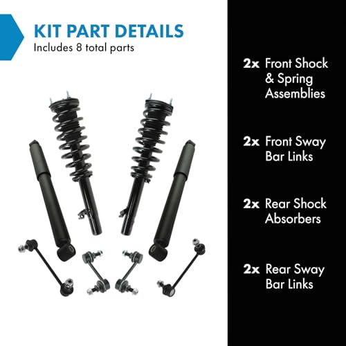 Image of TRQ Front and Rear Suspension Kit Complete Strut & Coil Spring Assembly Shock Absorber Sway Bar Stabilizer Link Compatible with 2009-2013 Mazda 6