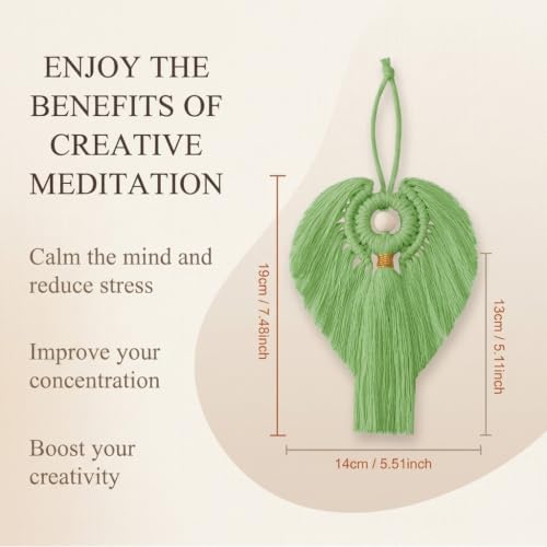 Image of PATPAT 3Sets Angel Macrame kit Craft kit for Adults Kids with Tools, DIY Embroidery Activity Art Kits for Adults Hanging Ornament Boho Macrame Wall Hanging Decor Birthday Gifts