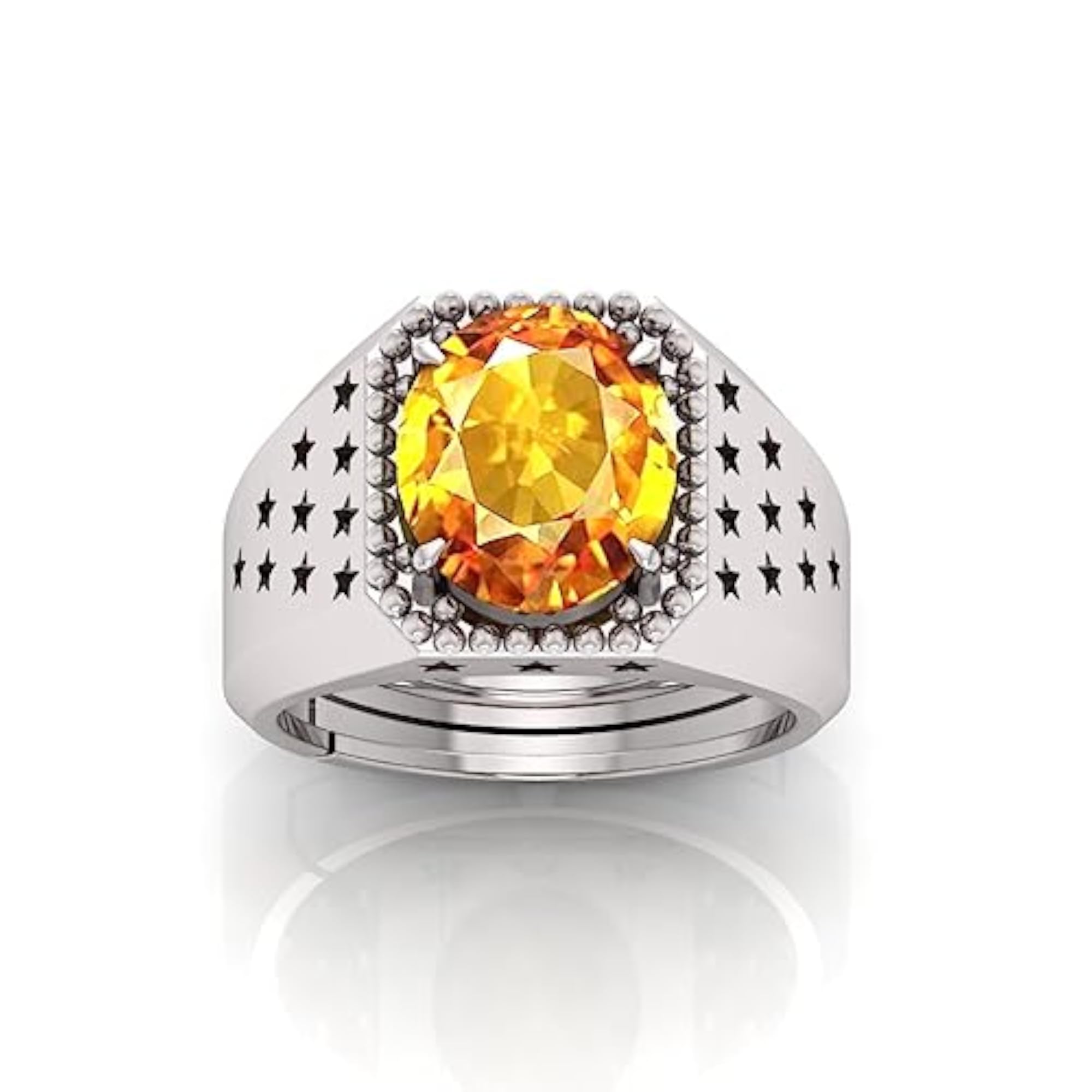 9.25 Ratti Pukhraj Stone Adjustable Ring with Lab Certificate