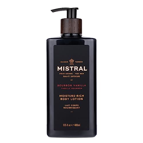 Mistral Bourbon Vanilla Body Lotion for Men | Moisture-Rich Body