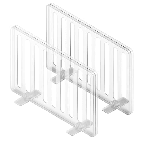 Shelf Dividers for Wooden Shelves,Closet Dividers for Shelves,2 Clear Display Shelves - Vertical Adjustable Shelf Dividers Transparent Adhesive from C
