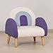 Dripex Fauteuil Enfant, Canapé Tabouret Enfant Joli Motif Arc-en-Ciel avec Accoudoir pour Garçon Fille, Housse en Polaire Teddy et Dossier de Soutien pour Chambre Salon, Taille 45 x 50 x 50 CM, Violet