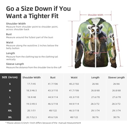 UPF 50+ Sun Protection Hoodie Long Sleeve Ringtailed Lemur Sun Shirt Rash Guard Fishing Shirts for Men2