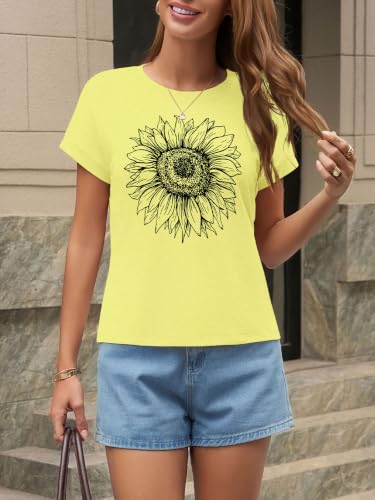 Image of UNCLECAT Womens Crop Tops Loose Fit Cap Short Sleeve Summer Tee