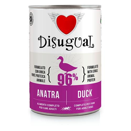 Disugual Cibo Umido per Cani Adulti Monoproteico 96%, 13 Pezzi Misti, Salmone, Tacchino, Manzo, Storione, Anatra, Oca, Pesce Bianco, Agnello, Maiale, Cinghiale, Coniglio, Pollo, Bufalo