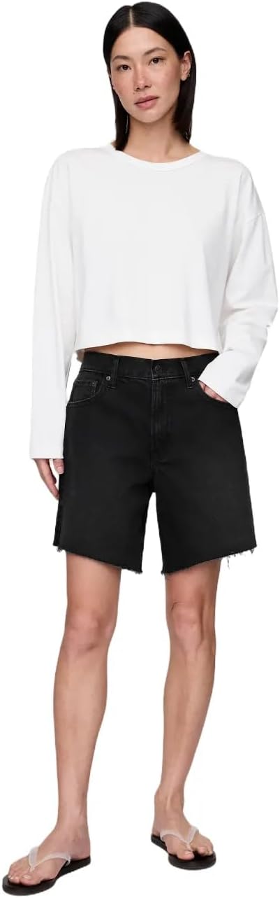 GAP Women's Loose Fit Denim Bermuda Short