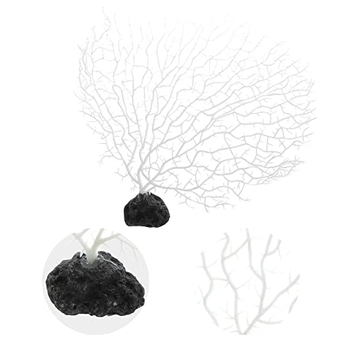 VOCOSTE Coral Reef Decor, Mini Faux Coral Decor for Aquarium Decorations White, 11.81"x10.23" - Image 3