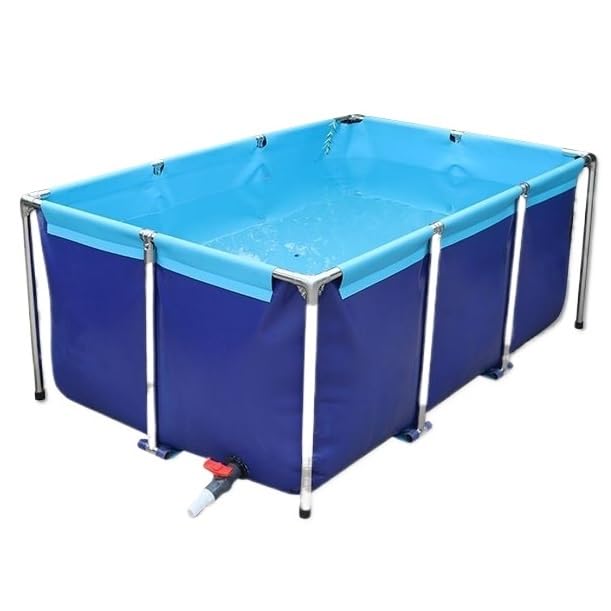 Depósito de agua plegable para exteriores con válvula de drenaje, versátil estanque de lona para langostas de carpas koi, ideal para acuicultura y jardinería