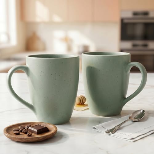 Image of The Earth Store Mint Marble Matte Coffee Mug - 300ML Ceramic Coffee Mugs Set of 2 | Microwave & Dishwasher Safe Mugs for Gift | Home | Office | Restaurant | Daily Use Tea Mug
