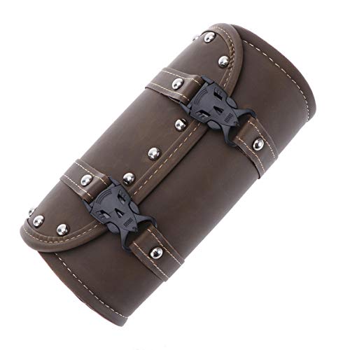 LIOOBO Universal Satteltasche Runde Montagegurt Pu Leder Wasserdicht Schwarz Werkzeugtaschen Aufbewahrungstasche für Fahrrad ()