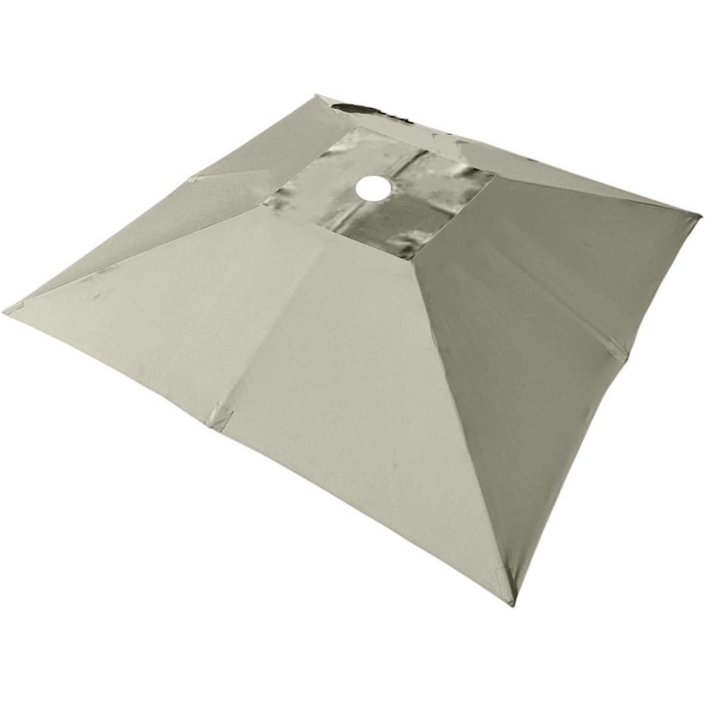 YUZGUHEY Square Cantilever Umbrella Canopy 10x10 Ft 8 Ribs Pool Replacement Cloth, Offset Parasol Top Cover For Patio Backyard Deck Garden Single top(Taupe,3m (10') Single top)