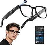 AI Smart Glasses with Camera, 4K HD Video & Photo Capture, Real-Time Translation, Recording Glasses with AI Assistant, Open-Ear Audio, Object Recognition, Bluetooth, for Travel (Transparent Lens)