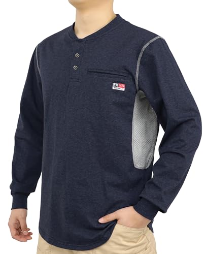 Image of BOCOMAL FR Shirts for Summer Breathable Vented Mesh Flame Resistant Henley