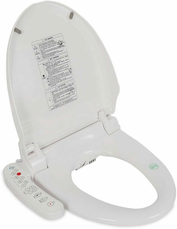 Electric Smart Toilet Seat, 1300W Auto Deodorization Elongated Heated Toilet Seat, Smart Bidet Toilet Seat Cleaning Bidet Cover 2 Nozzle & Air Dryer & Heated, White