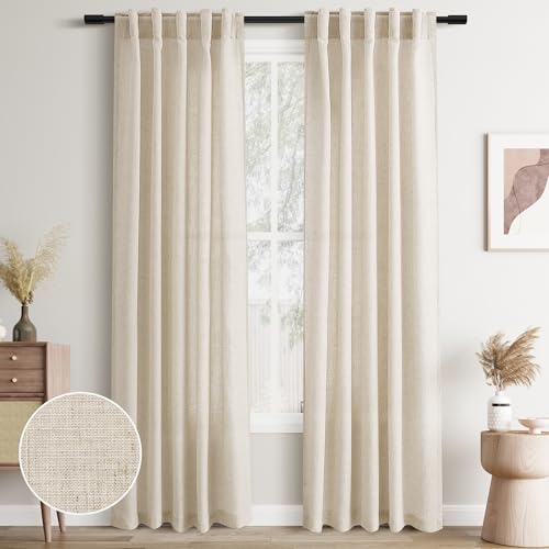 Image of Joywell Linen Curtains 40x84 Inches Long for Living Room Linen