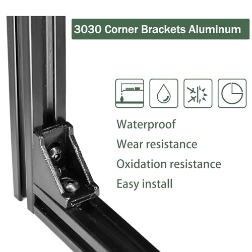 Support d'angle 3030 pour stabiliser les structures et bâtis en profilé d'aluminium