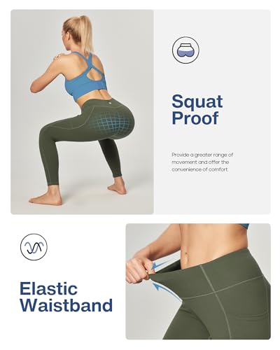 Image of Heathyoga Yoga Pants with Pockets Extra Soft Leggings with Pockets for Women Non See-Through High Waist Workout Leggings
