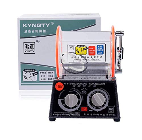 Jewelry Polisher Tumbler 3kg 6.6 Lbs Capacity Jewelry Polisher Machine with Glass Barrel Mini Polisher Tumbler for Jewelry