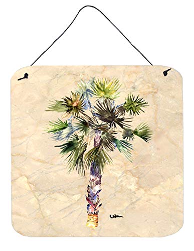 Caroline's Treasures 8481DS66 Palm Tree Wall or Door Hanging Prints Aluminum Metal Sign Kitchen Wall Bar Bathroom Plaque Home Decor, 6x6, Multicolor