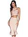 Mini Skirts for Women High Waisted Pencil Short Skirt Aline Mini Bandage Pencil Skirt(Beige,L)