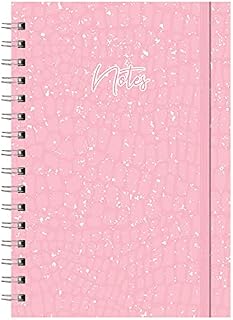 A5 Pink & Flecked White Design Soft Cover Twin Wire Bound Notebook