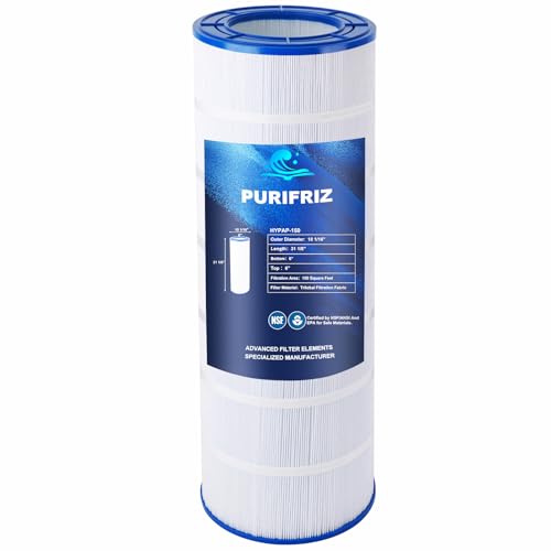 PURIFRIZ CC150 Pool Filter Compatible with CC150, CCRP150, PAP150, Unicel C-9415, R173216, 59054300, Ultral-C4, FC-0687, 160317, Upgraded Fabric 150 Sq. Ft, L x OD: 31 1/8