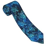 Watercolor Blue Sea Turtle Ties for Men，Classic Men's Neckties Holiday Ties Skinny for Wedding...