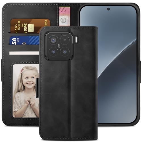 YATWIN für Handyhülle Xiaomi 15 Hülle Premium Schutzhülle Klappbar mit Kartenfach Ständer Magnet Handytasche Klapphülle Stoßfest für Xiaomi 15 Hülle Leder Schwarz