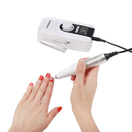 Miss Sweet RPM35000 Professional Rechargeable Portable Nail Drill Acrylic Nail Machine Electric Nail File for Acrylic (White)