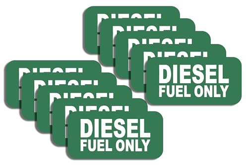 Sticky Expressions | Diesel Only Stickers (10 Pack) Strong Adhesive Durable Weatherproof. Perfectly Sized at 3 Diesel Stickers for Fuel Tanks Trucks and Gas Caps