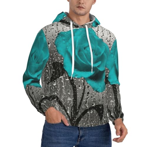 Sweat à capuche homme fleuri rose pour un style urbain quotidien